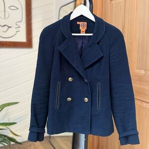 Tory Burch Midnight Blue Pea Coat